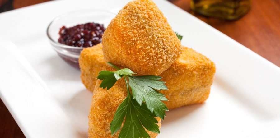Deep-fried truffle brie cheese