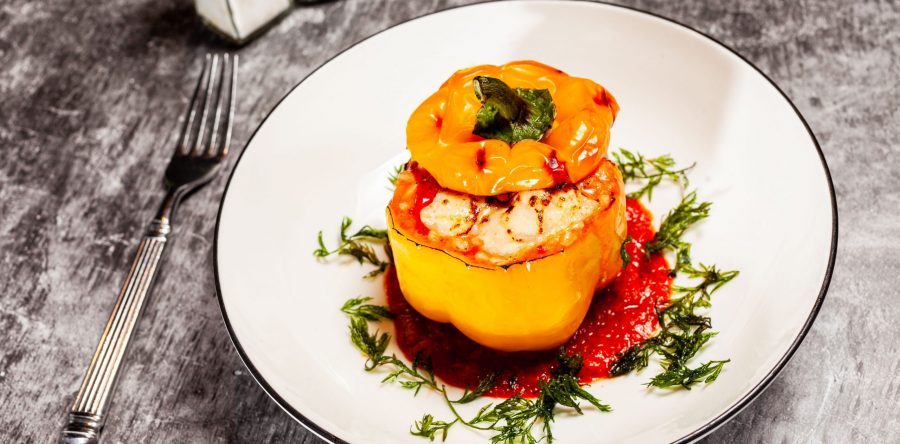 Tomato Risotto Stuffed Pepper